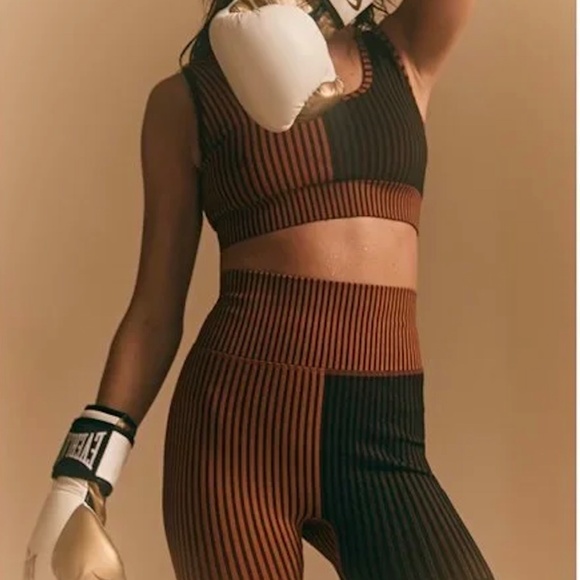 NWOT FP Movement Stripe Mixing Short / Black + Myrrh Combo M/L - Picture 7 of 11